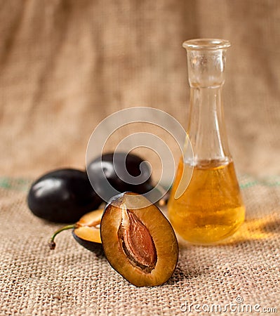 Plum schnapps Stock Photo