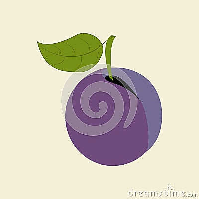 Plum Fruit Icon Vector Illustration