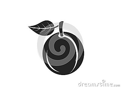 Plum icon. food ingredient image. fruit and organic food design element Vector Illustration