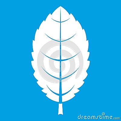 Plum leaf icon white Vector Illustration