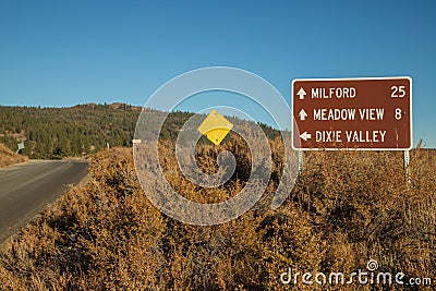 Plumas National Forest Navigation Sign Stock Photo