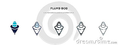 Plumb bob icon in different style vector illustration. two colored and black plumb bob vector icons designed in filled, outline, Vector Illustration