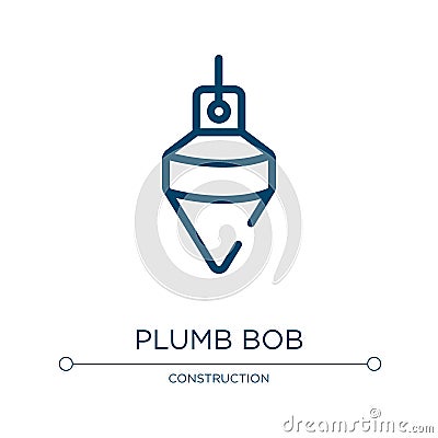 Plumb bob icon. Linear vector illustration from carpentry collection. Outline plumb bob icon vector. Thin line symbol for use on Vector Illustration