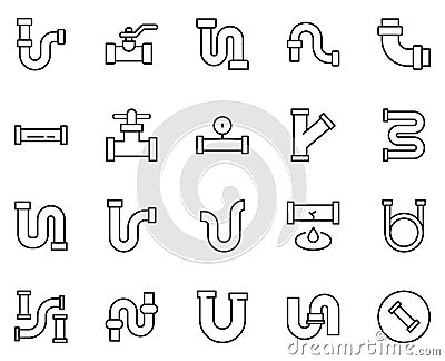 Plumb icon set Vector Illustration