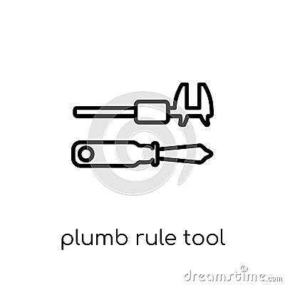 Plumb rule tool icon. Trendy modern flat linear vector Plumb rule tool icon on white background from thin line Construction Vector Illustration