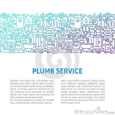 Plumb Service Line Design Template Vector Illustration