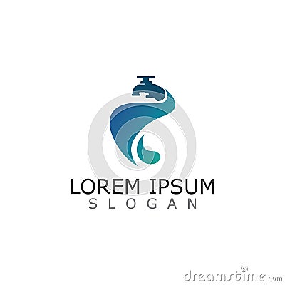 Plumb water Service logo design concept vector, home Industry Stock Photo