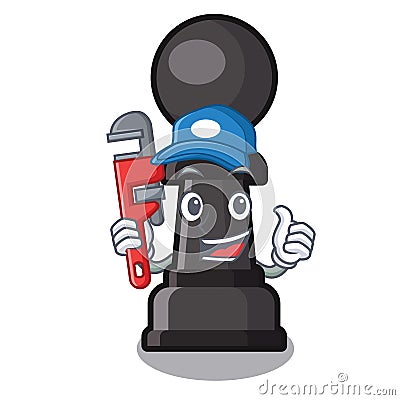 Plumber chess pawn on in the character Vector Illustration