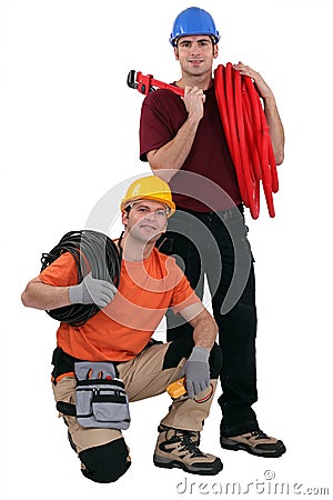 Plumber and electrician Stock Photo