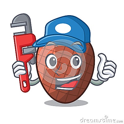 Plumber fruits mauritia flexuosa isolateed on cartoon Vector Illustration