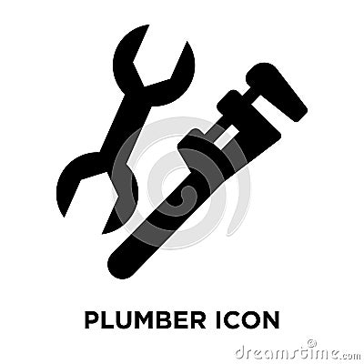 Plumber icon vector isolated on white background, logo concept o Vector Illustration