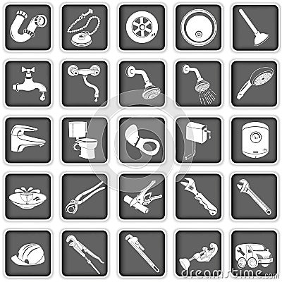 Plumber icons Vector Illustration