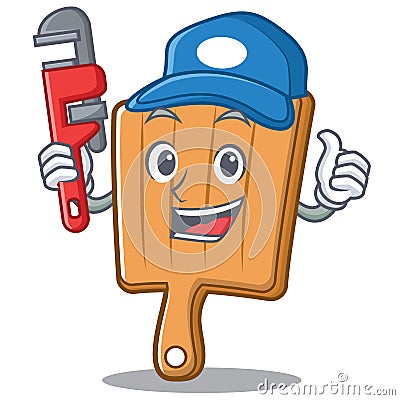 Plumber kitchen board character cartoon Vector Illustration