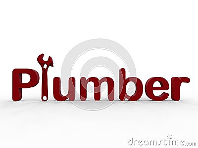 Plumber logo red concept Cartoon Illustration