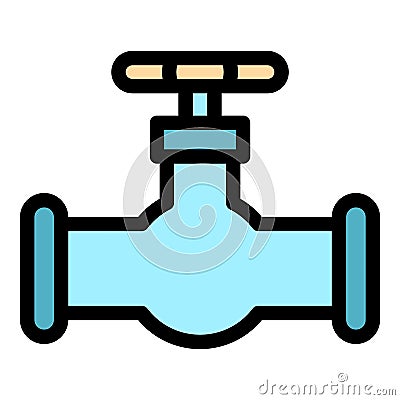 Plumber pipe icon color outline vector Stock Photo