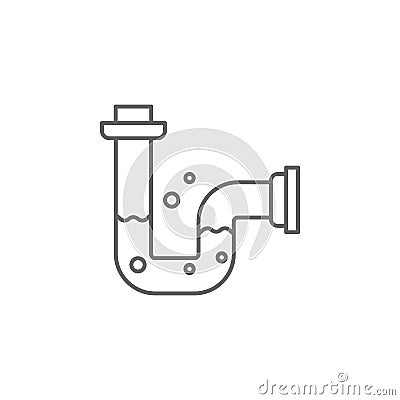 Plumber, pipe, water engorged icon. Element of plumber icon. Thin line icon for website design and development, app development. Stock Photo
