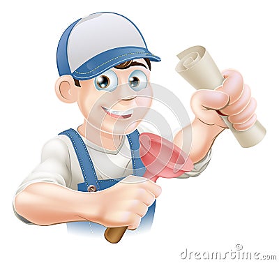 Plumber with qualification Vector Illustration