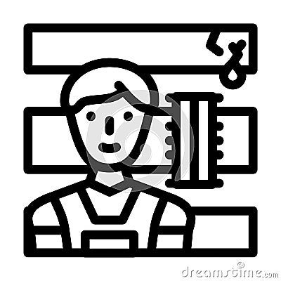 plumber repairman line icon vector illustration Vector Illustration