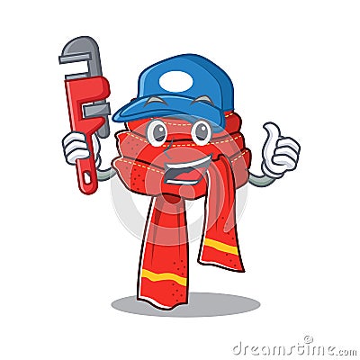 Plumber scarf hung on the character wall Vector Illustration