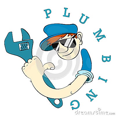 Plumber symbol for plumbing repair Vector Illustration