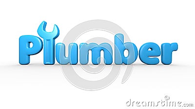 Plumber text logo Stock Photo