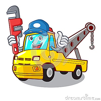 Plumber tow truck for vehicle branding character Vector Illustration