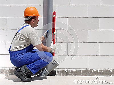 Plumber at work Stock Photo