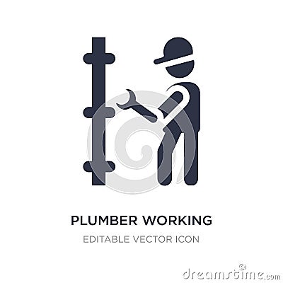 plumber working icon on white background. Simple element illustration from People concept Vector Illustration