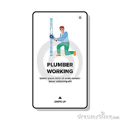plumber working Cartoon Illustration