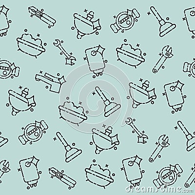 Plumbing concept icons pattern Vector Illustration