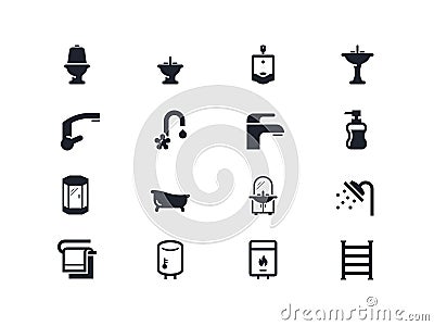 Plumbing icons. Lyra series Vector Illustration