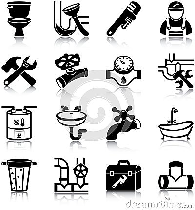 Plumbing icons Vector Illustration