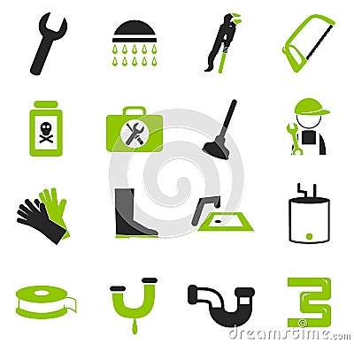 Plumbing icons set Stock Photo