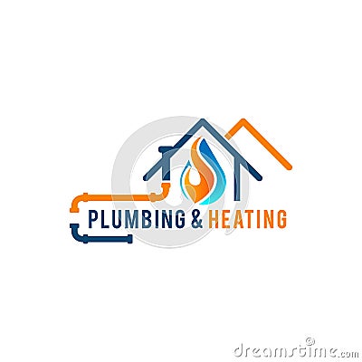 Plumbing logo designs vector pipe instaltation and water symbol Vector Illustration