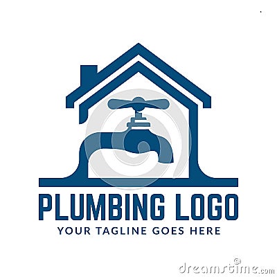 Plumbing logo template, easy to customize Vector Illustration