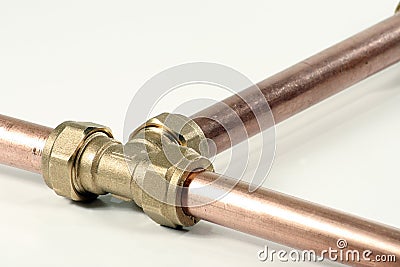 Plumbing pipes and fitting Stock Photo