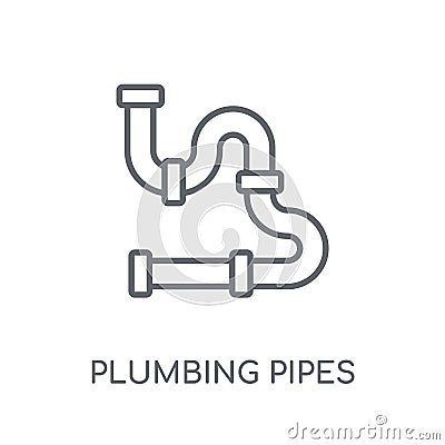 plumbing pipes linear icon. Modern outline plumbing pipes logo c Vector Illustration