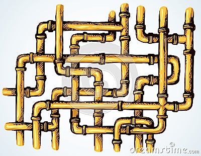 Plumbing pipes. Vector drawing symbol Vector Illustration