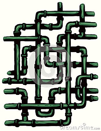 Plumbing pipes. Vector drawing symbol Vector Illustration