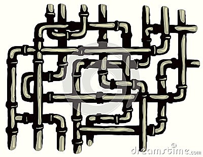 Plumbing pipes. Vector drawing symbol Vector Illustration