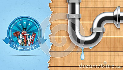 Plumbing repair service banner Vector Illustration