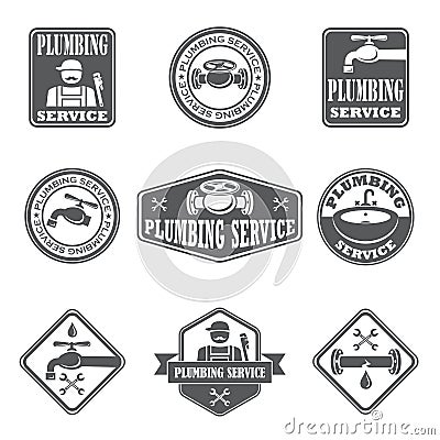Plumbing service badges Vector Illustration