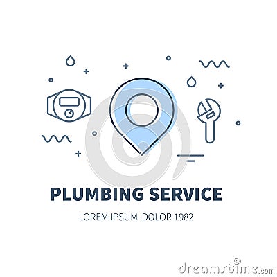 Plumbing service illustration concept Vector Illustration