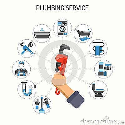 Plumbing Service Infographics Vector Illustration