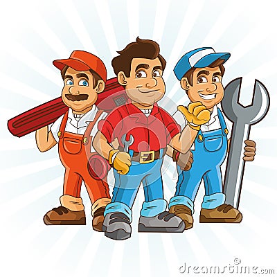 Plumbing service. Plumber cartoon design. graphic Stock Photo