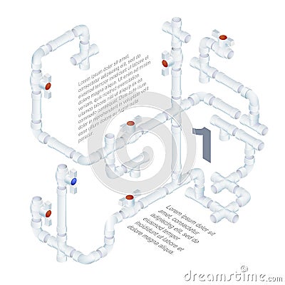 Plumbing System Illustration Vector Illustration