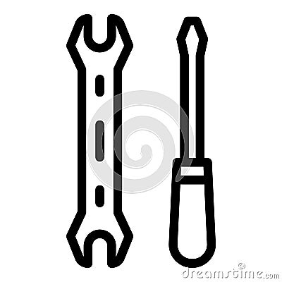 Plumbing tools icon, outline style Vector Illustration