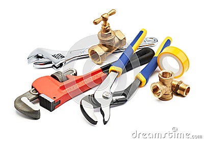 Plumbing tools Stock Photo