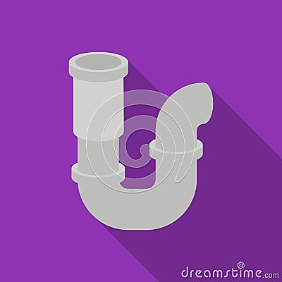 Plumbing trap icon in flat style isolated on white background. Plumbing symbol stock vector illustration. Vector Illustration
