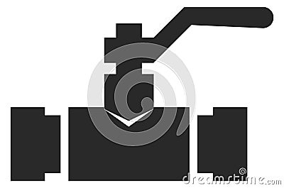 Plumbing valve icon. Black sanitary engineering element Vector Illustration